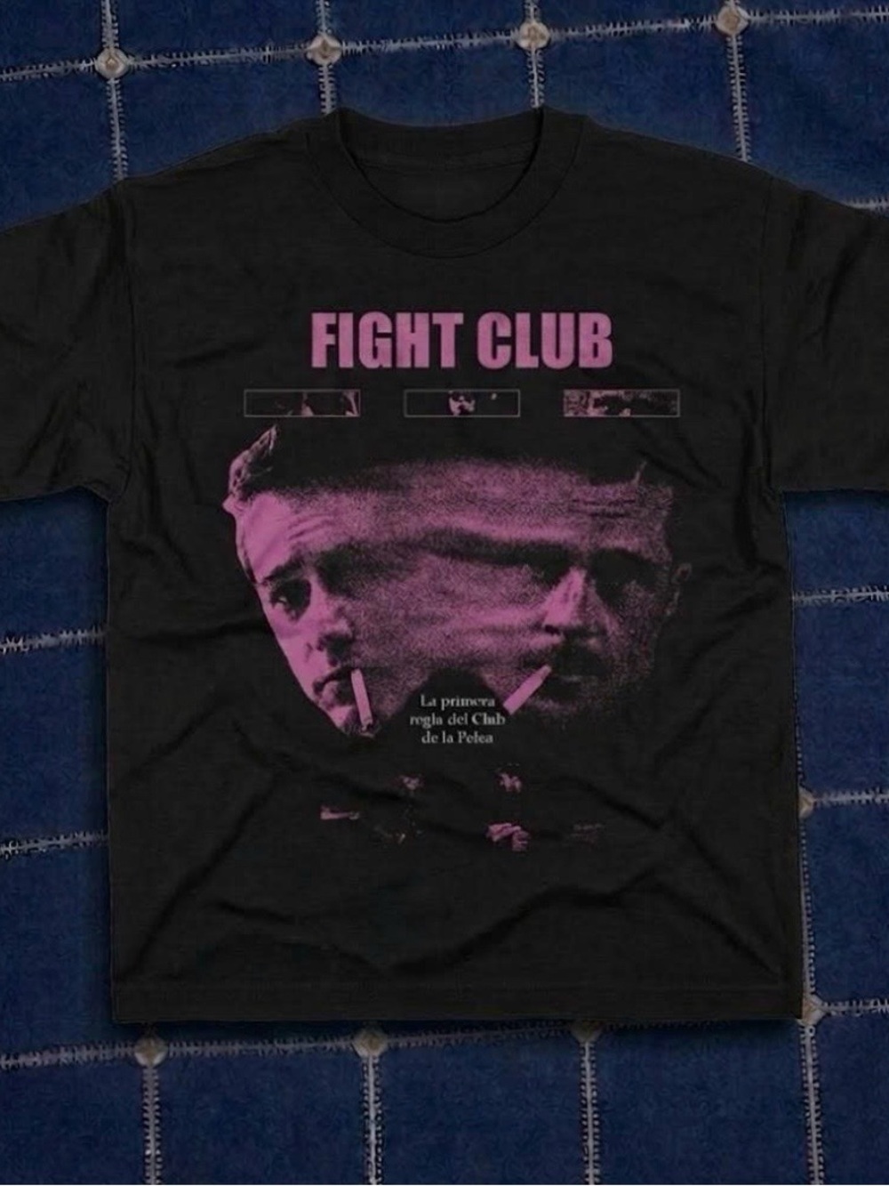 Fight Club Graphic Tee - Black with Pink Print